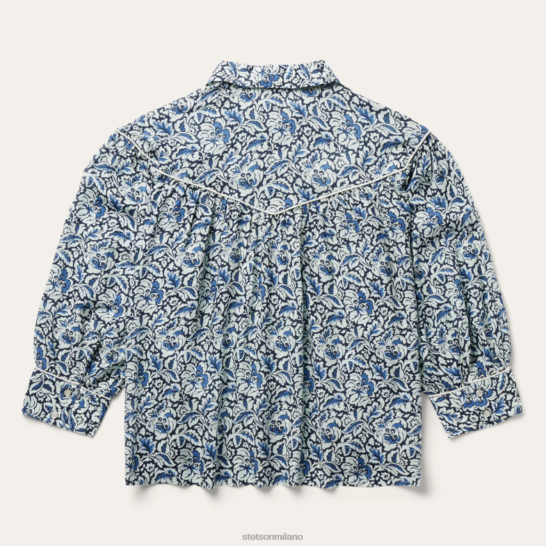 Stetson Blusa con stampa tappezzeria indaco 6BP6J441 abbigliamento blu donne