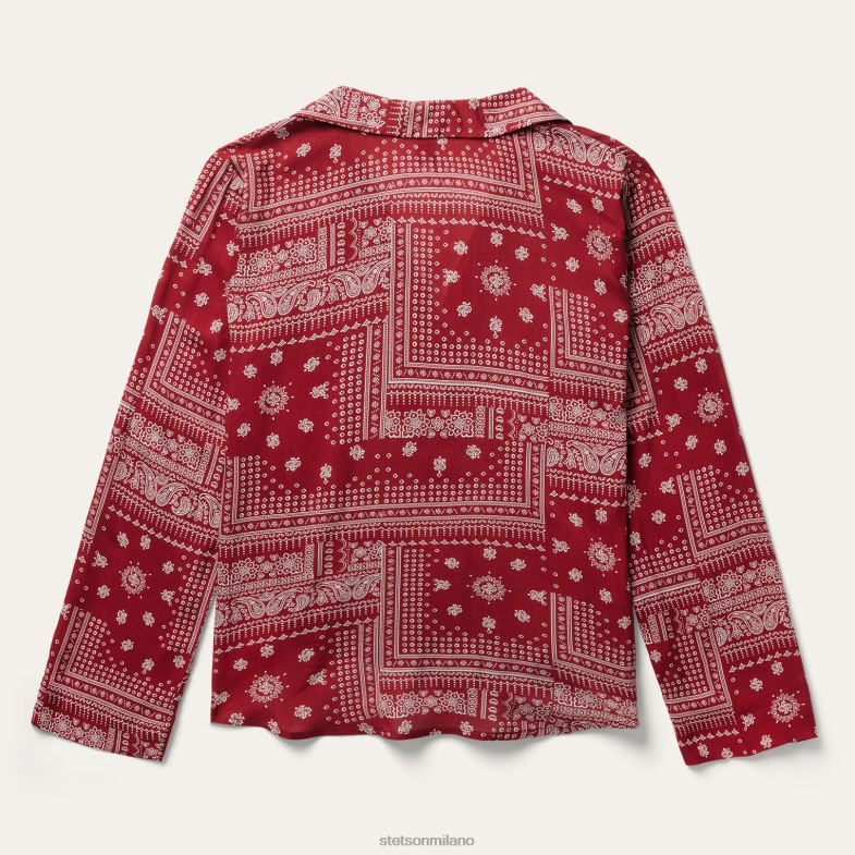 Stetson Blusa patchwork bandana 6BP6J439 abbigliamento rosso donne