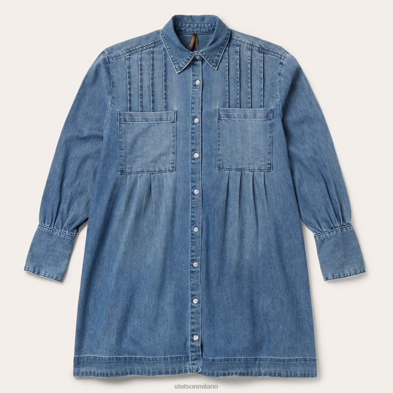 Stetson abito chemisier in denim con bottoni sul davanti 6BP6J443 abbigliamento blu donne