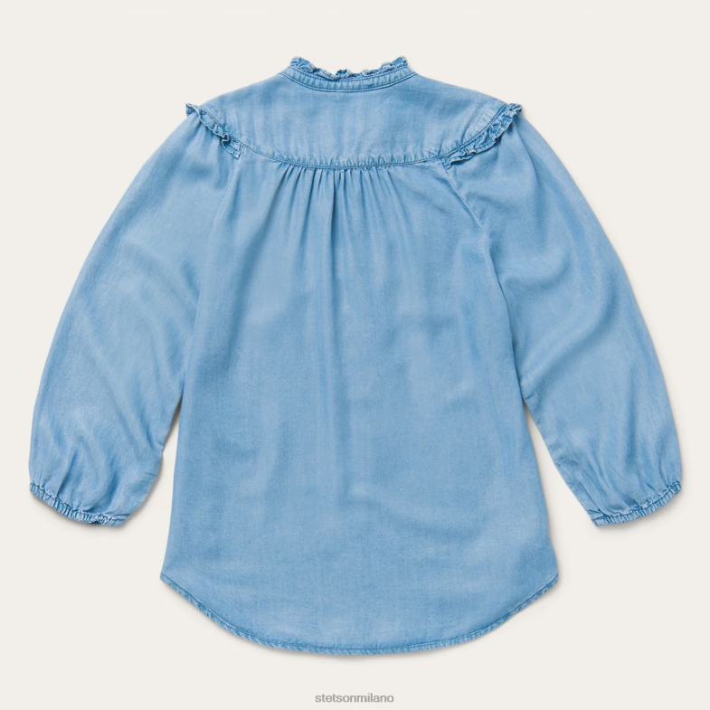 Stetson camicetta contadina in denim leggero 6BP6J477 abbigliamento blu donne