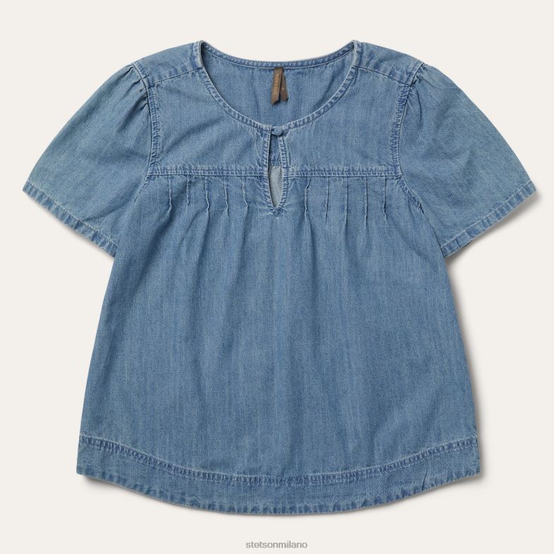 Stetson camicetta in denim a maniche corte 6BP6J458 abbigliamento blu donne