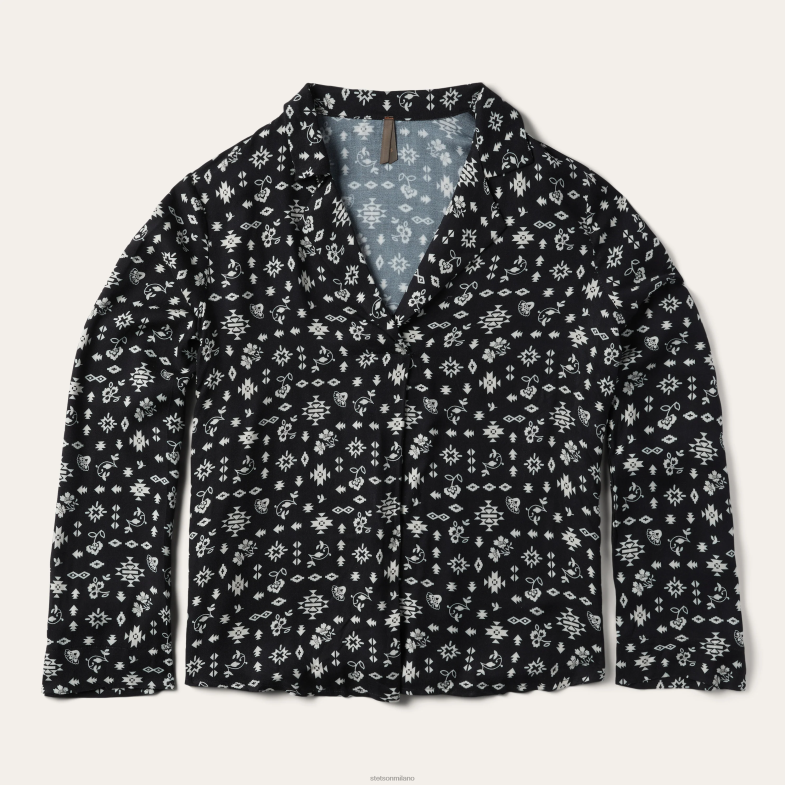 Stetson camicetta in twill di rayon con stampa stravagante del sud-ovest 6BP6J442 abbigliamento nero donne