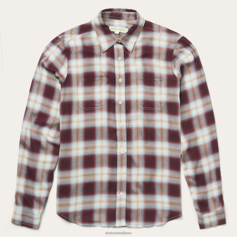 Stetson camicetta scozzese del raccolto 6BP6J452 abbigliamento marrone donne