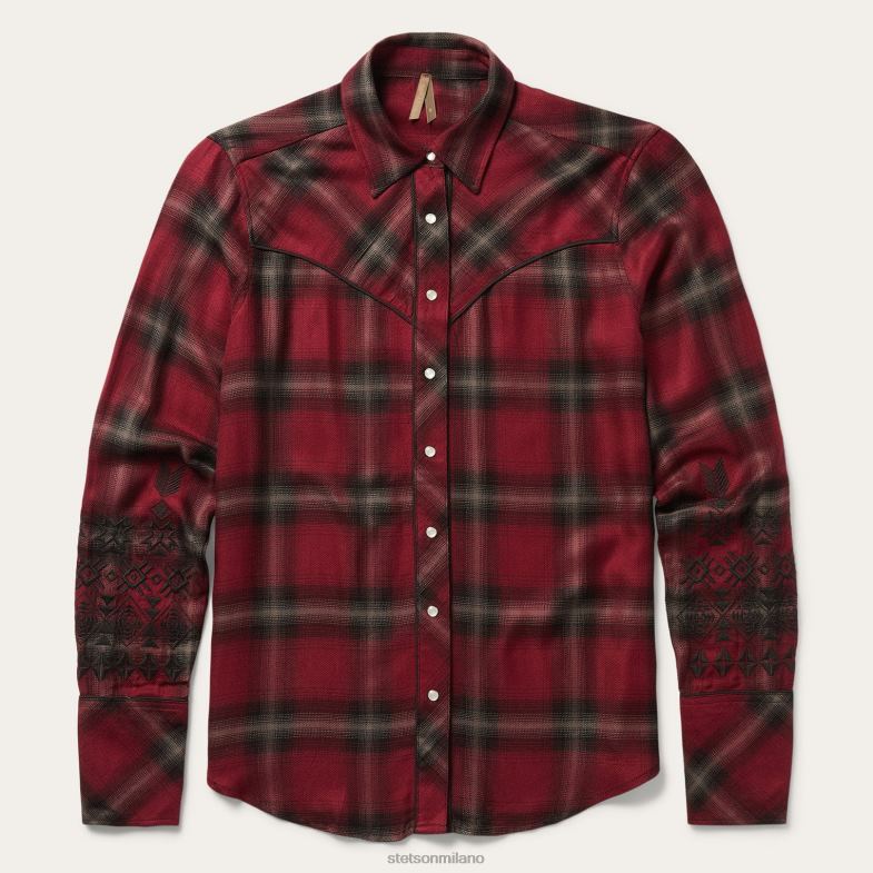 Stetson camicetta scozzese occidentale 6BP6J457 abbigliamento vino donne