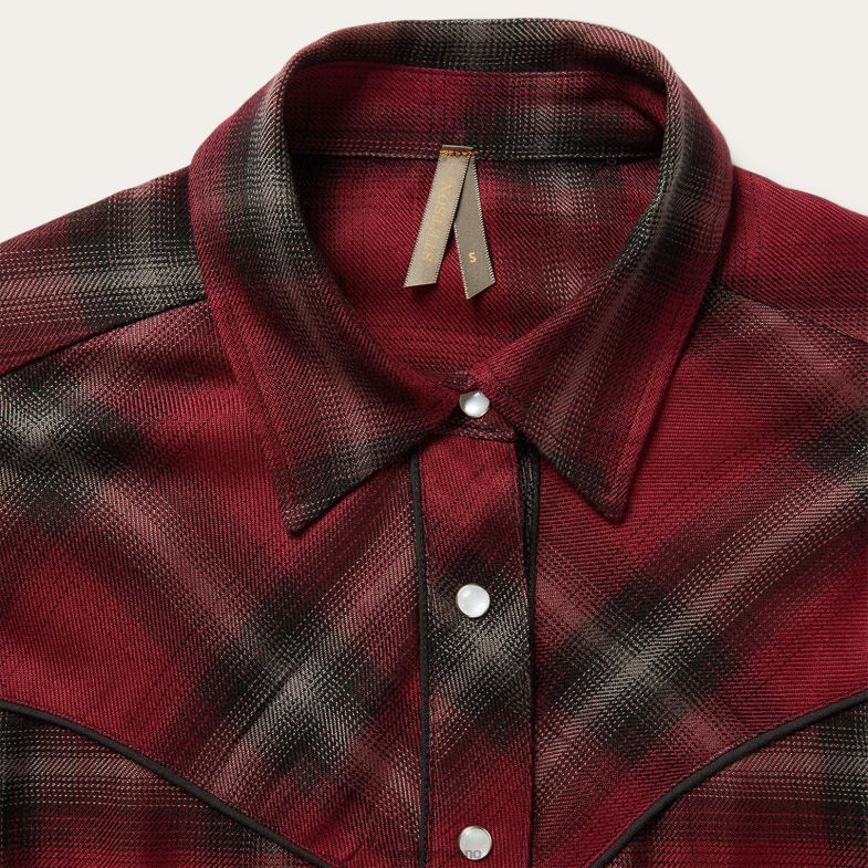 Stetson camicetta scozzese occidentale 6BP6J457 abbigliamento vino donne