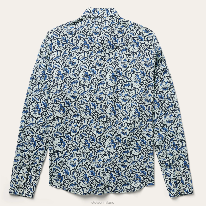 Stetson camicia con stampa arazzo indaco 6BP6J433 abbigliamento blu donne