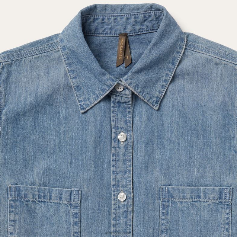 Stetson camicia di jeans a maniche lunghe 6BP6J456 abbigliamento blu donne