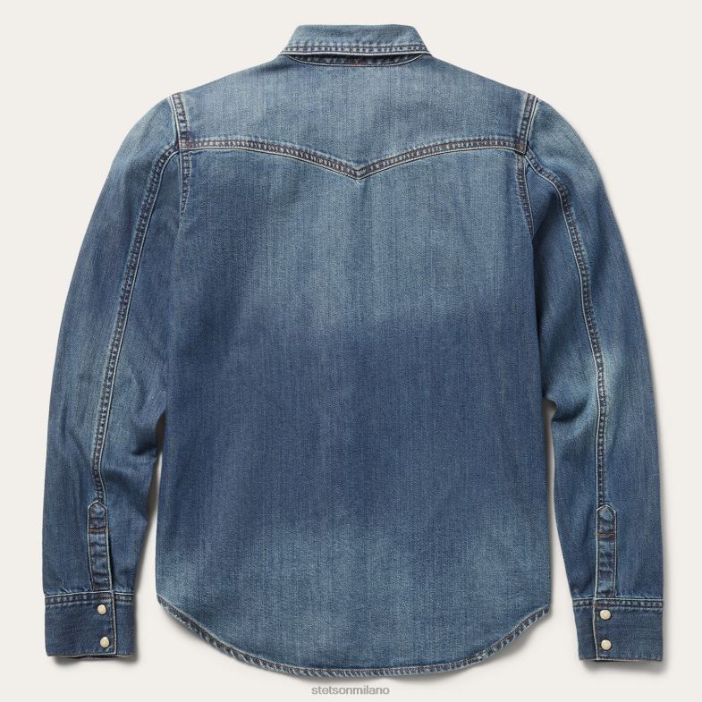 Stetson camicia di jeans invecchiata 6BP6J430 abbigliamento blu donne