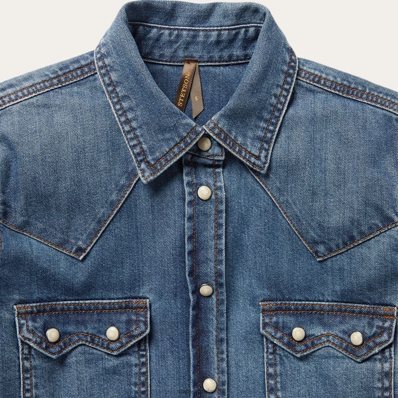 Stetson camicia di jeans invecchiata 6BP6J430 abbigliamento blu donne