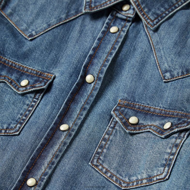 Stetson camicia di jeans invecchiata 6BP6J430 abbigliamento blu donne