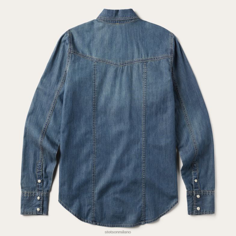 Stetson camicia in denim dal taglio fidanzato 6BP6J446 abbigliamento blu donne