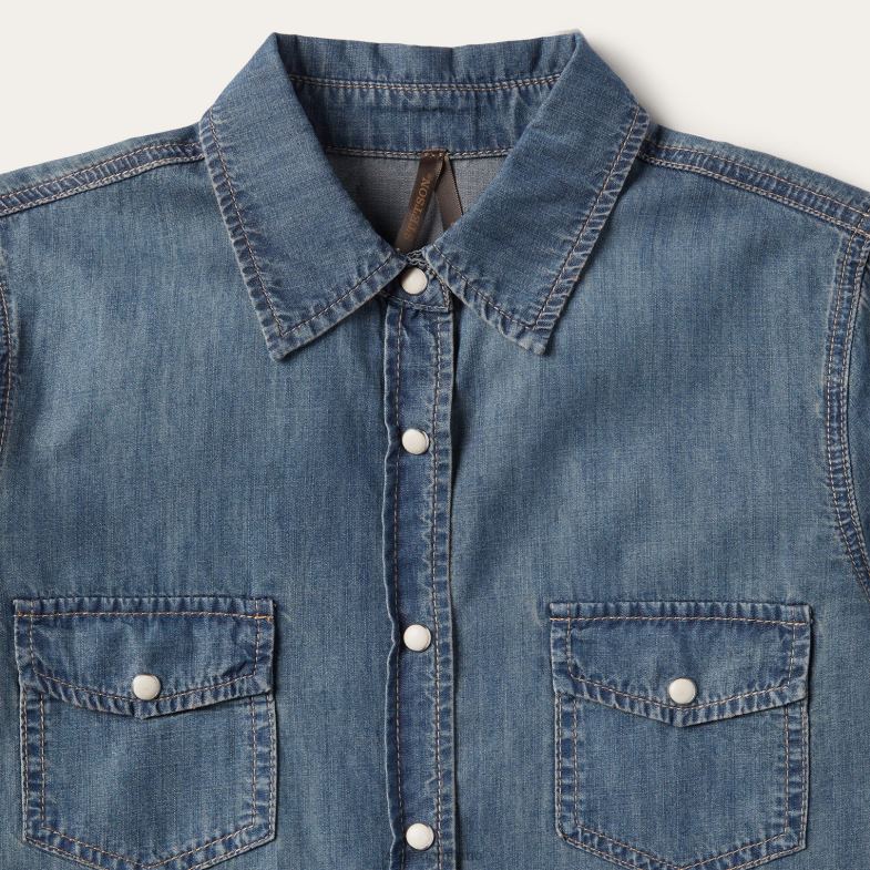 Stetson camicia in denim dal taglio fidanzato 6BP6J446 abbigliamento blu donne