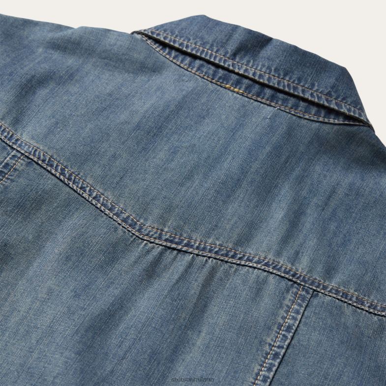 Stetson camicia in denim dal taglio fidanzato 6BP6J446 abbigliamento blu donne