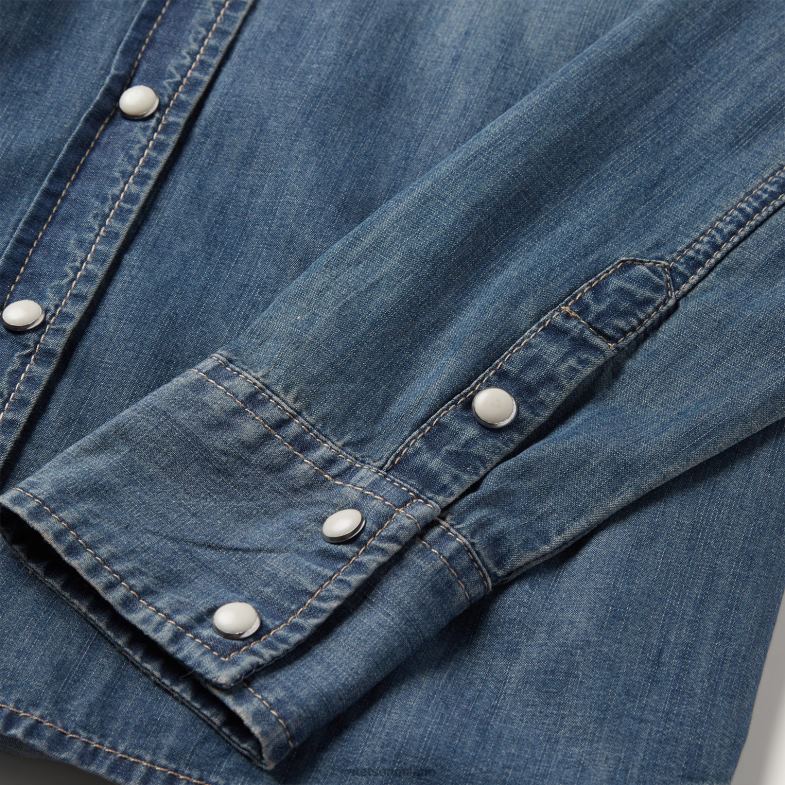 Stetson camicia in denim dal taglio fidanzato 6BP6J446 abbigliamento blu donne