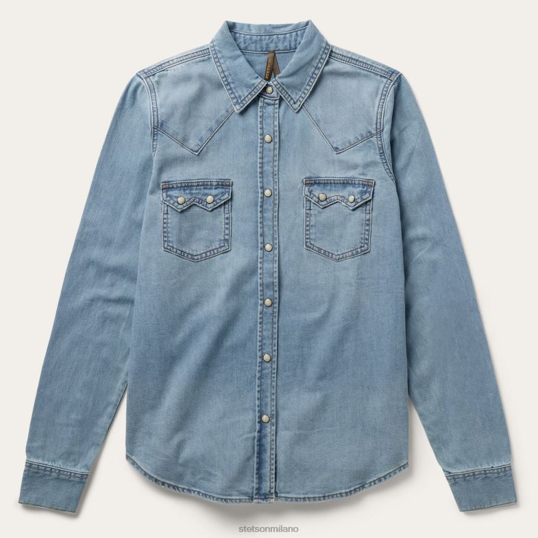 Stetson camicia in denim dalla vestibilità ampia 6BP6J429 abbigliamento blu donne