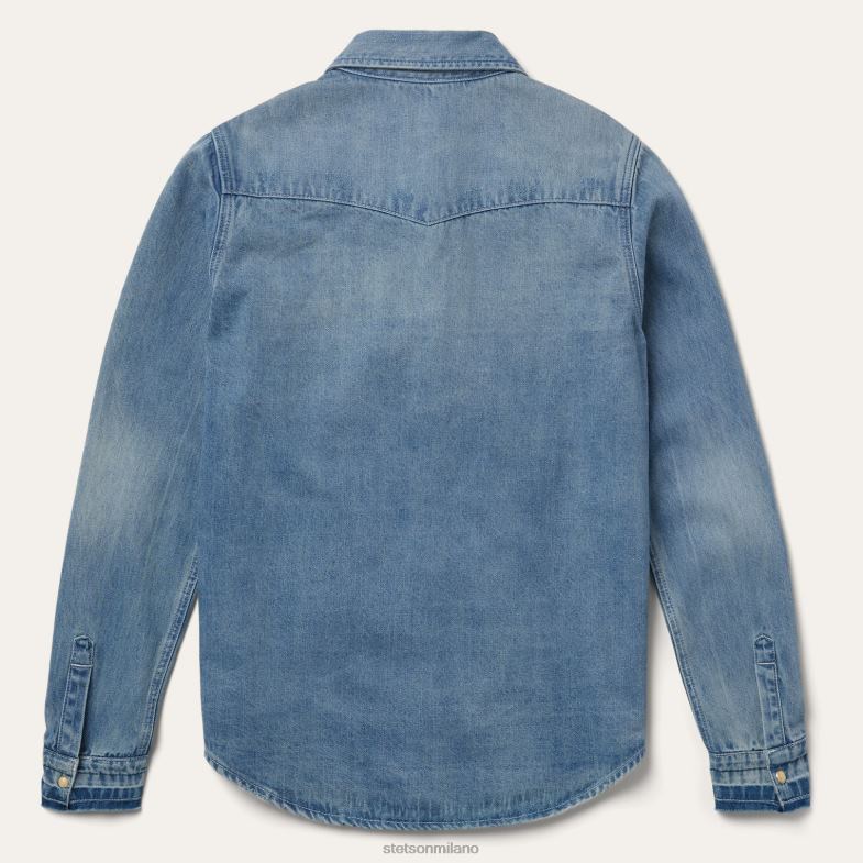 Stetson camicia in denim dalla vestibilità ampia con bottoni automatici 6BP6J437 abbigliamento blu donne