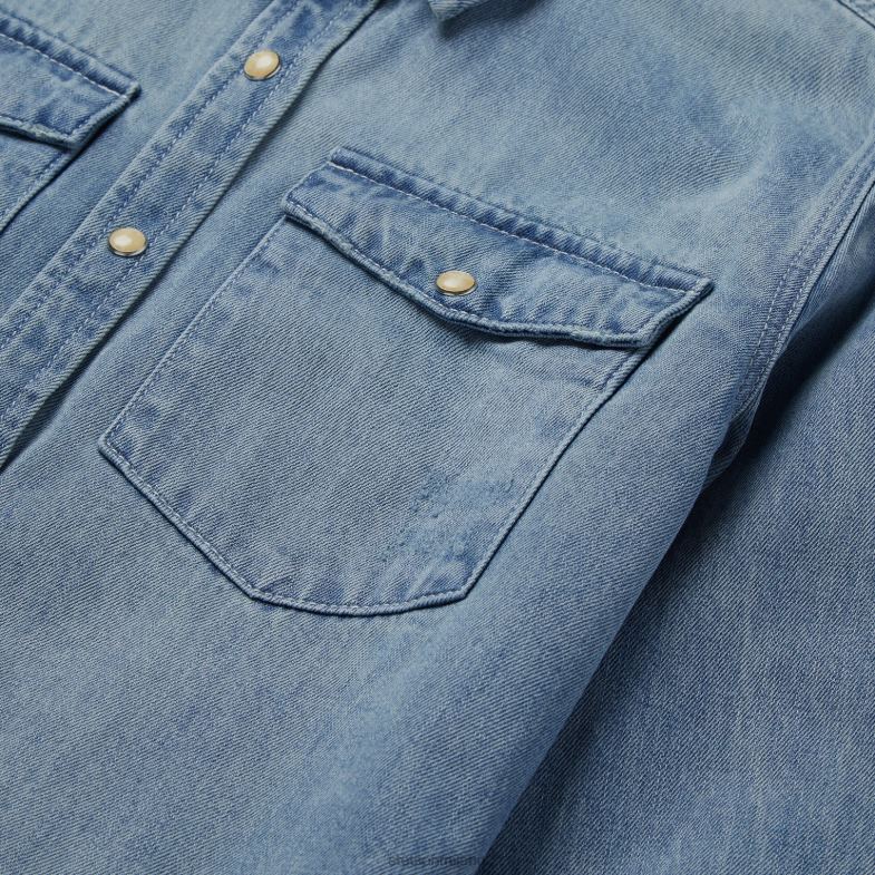 Stetson camicia in denim dalla vestibilità ampia con bottoni automatici 6BP6J437 abbigliamento blu donne