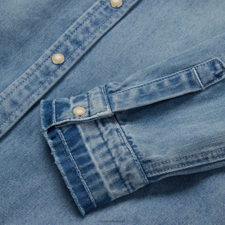 Stetson camicia in denim dalla vestibilità ampia con bottoni automatici 6BP6J437 abbigliamento blu donne