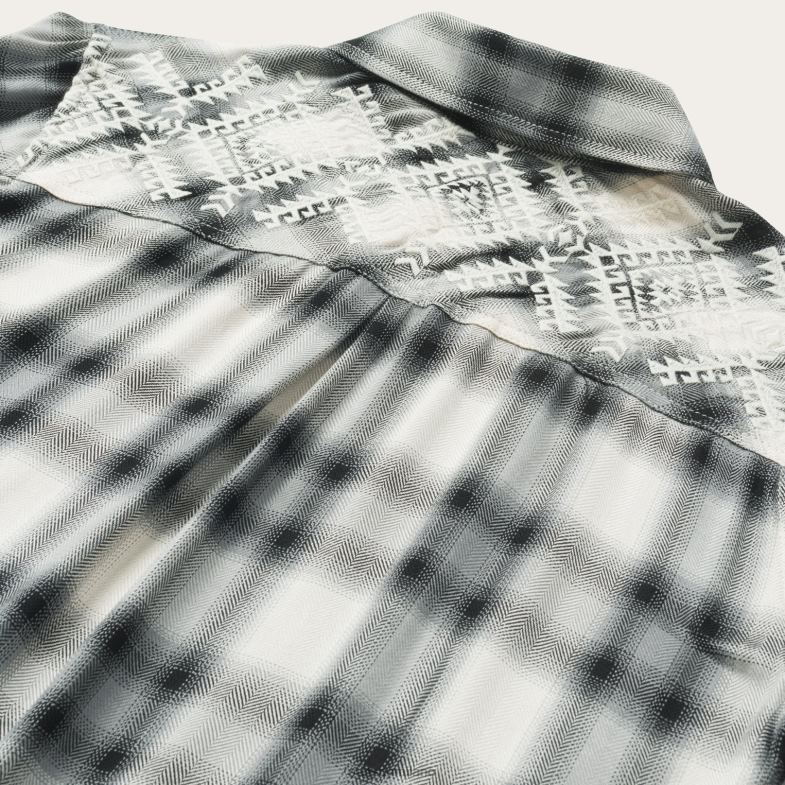Stetson camicia in twill di rayon scozzese effetto smokey ombre 6BP6J453 abbigliamento grigio donne
