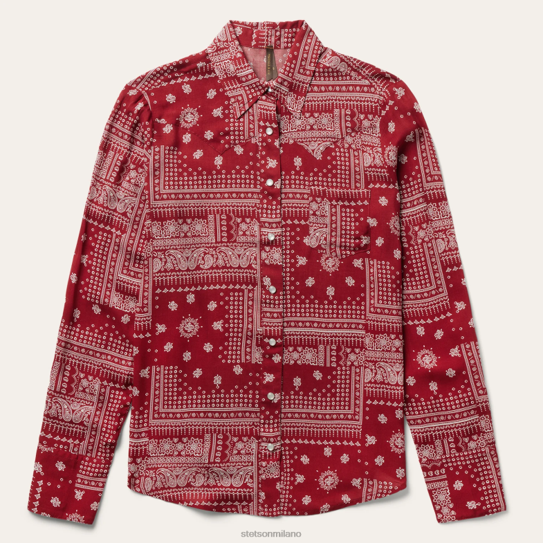Stetson camicia patchwork bandana 6BP6J434 abbigliamento rosso donne