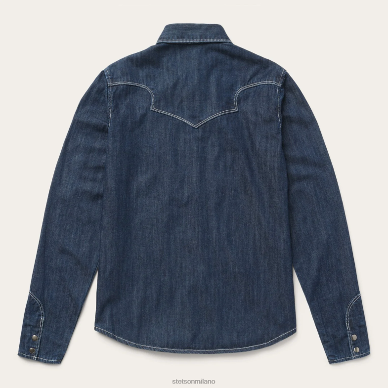 Stetson camicia western vintage in denim scuro 6BP6J466 abbigliamento blu donne