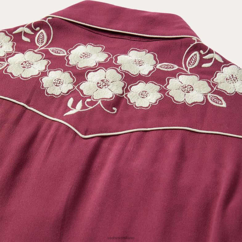 Stetson classica camicetta western con bottoni automatici 6BP6J462 abbigliamento vino donne