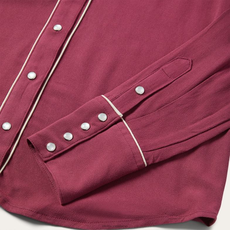 Stetson classica camicetta western con bottoni automatici 6BP6J462 abbigliamento vino donne