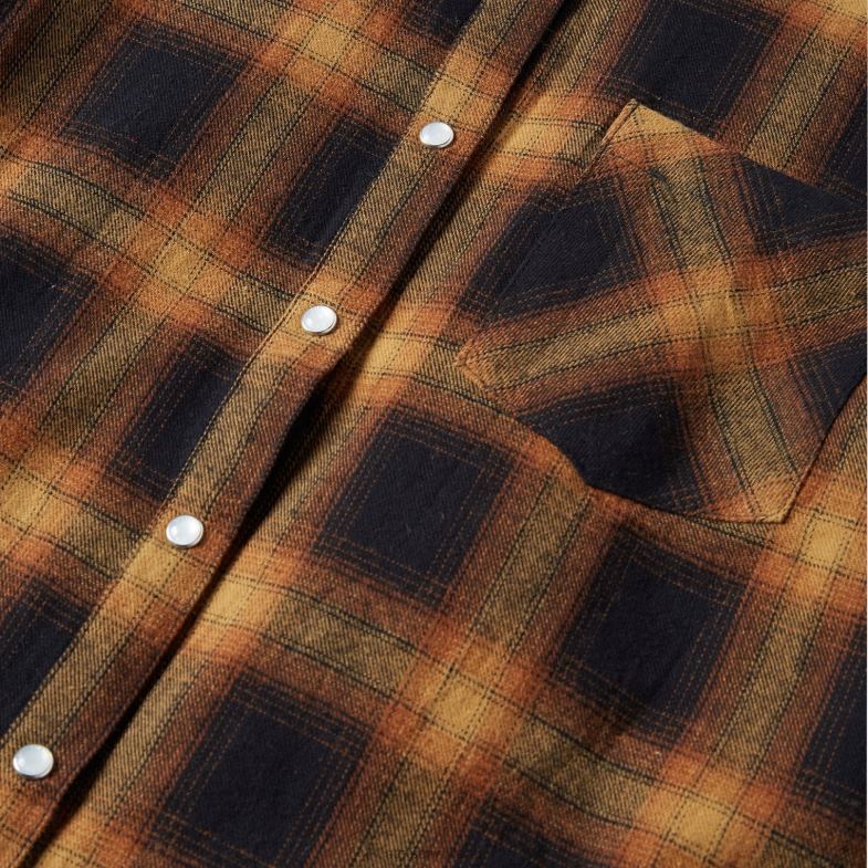 Stetson classica camicia di flanella western 6BP6J481 abbigliamento marrone donne