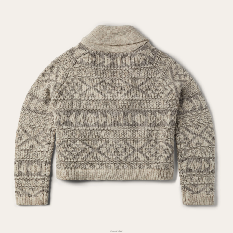 Stetson Cardigan corto con collo a scialle 6BP6J537 abbigliamento marrone donne