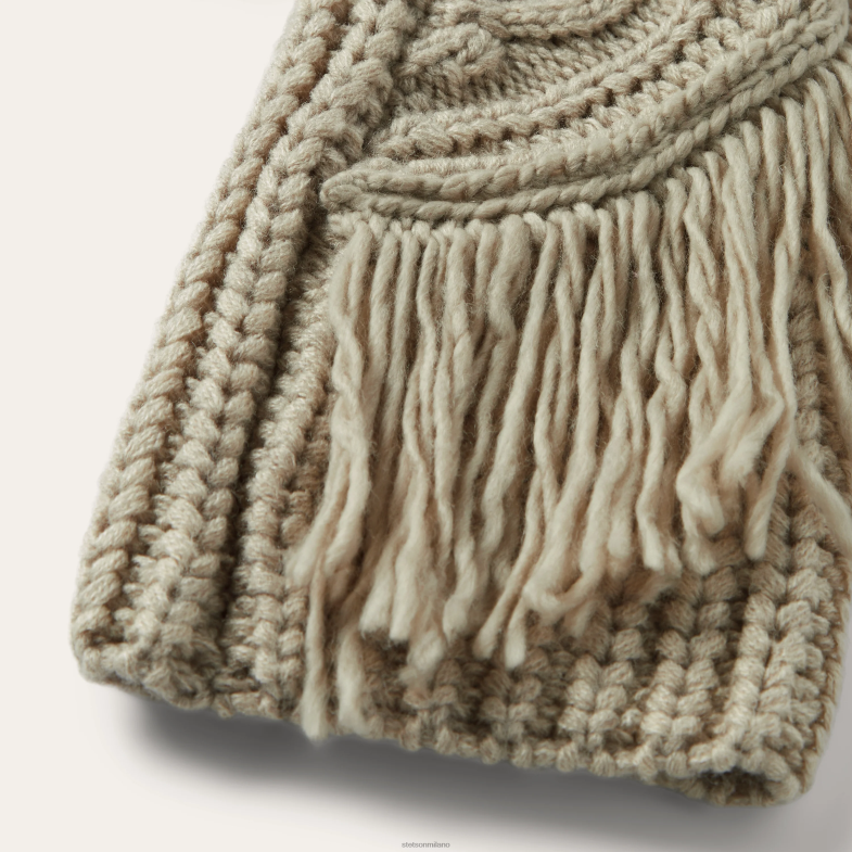 Stetson cardigan con frange color crema 6BP6J535 abbigliamento abbronzatura donne