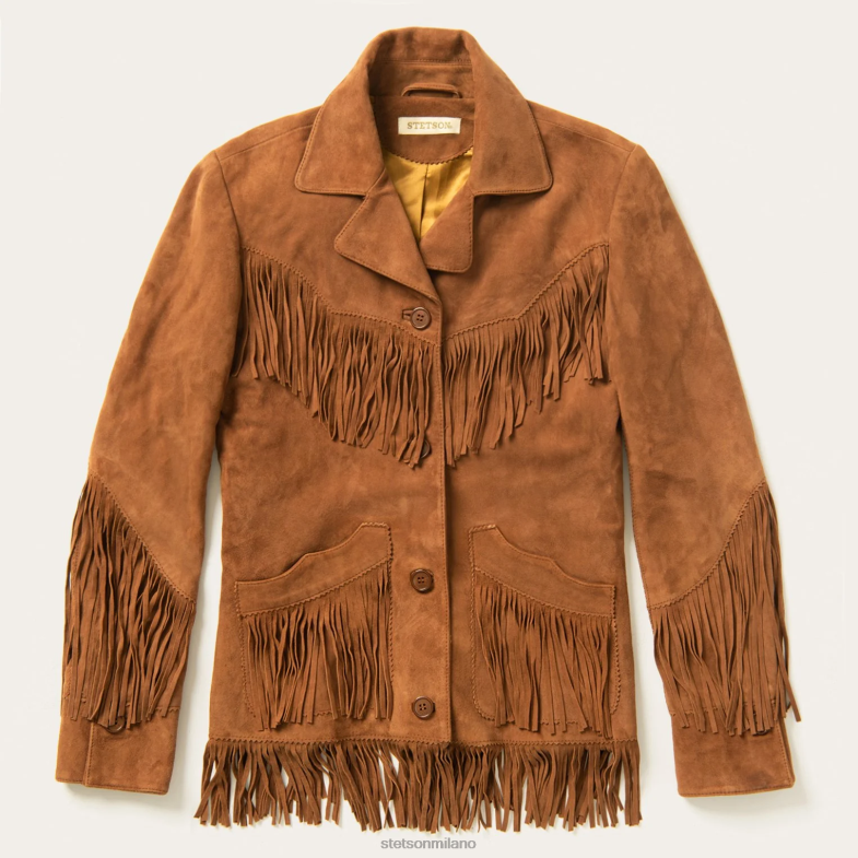 Stetson giacca con frange in pelle scamosciata di agnello 6BP6J533 abbigliamento marrone donne