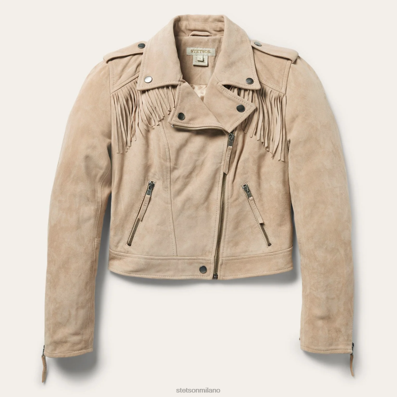 Stetson giacca da moto in pelle scamosciata premium 6BP6J540 abbigliamento abbronzatura donne