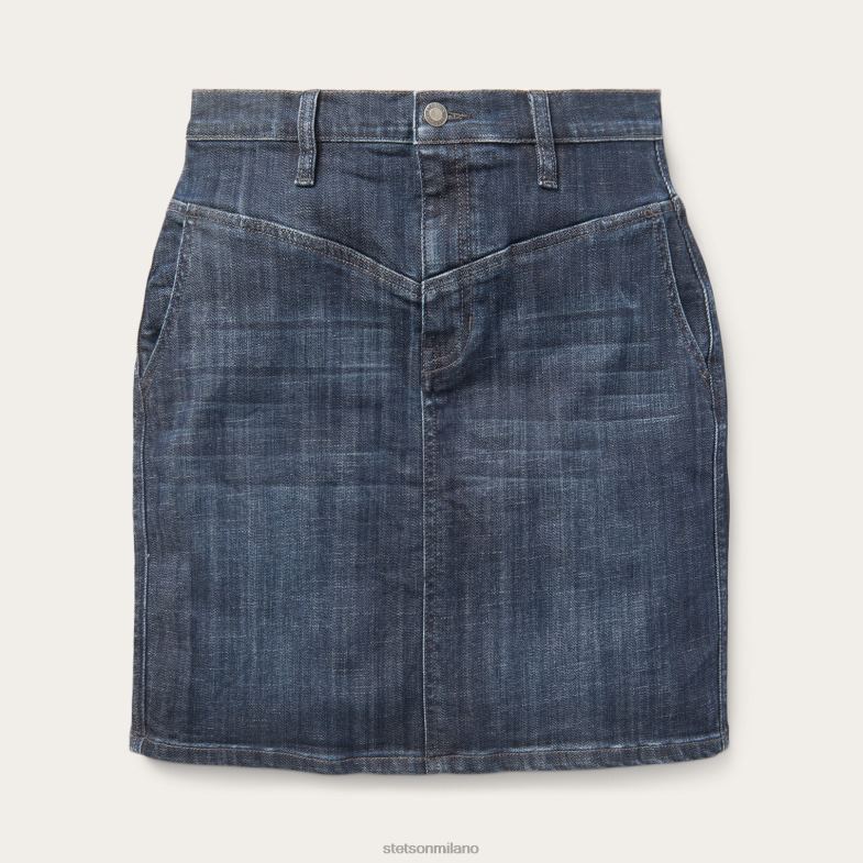 Stetson Gonna 5 tasche in denim scuro 6BP6J520 abbigliamento blu donne