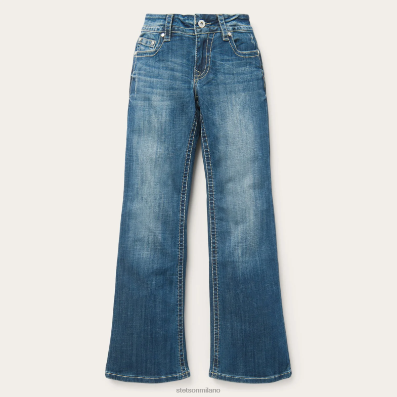 Stetson Jeans 214 vestibilità pantalone con tasca posteriore decorativa 6BP6J516 abbigliamento blu donne