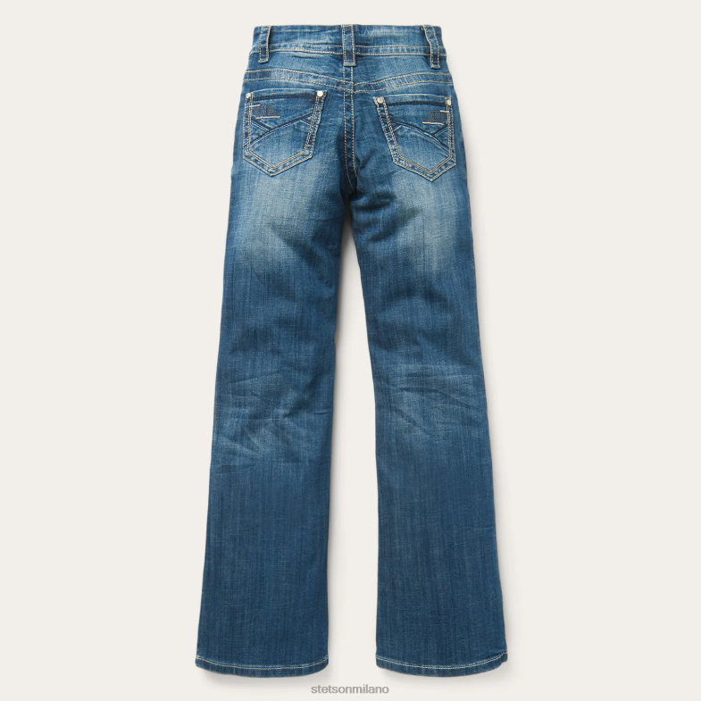 Stetson Jeans 214 vestibilità pantalone con tasca posteriore decorativa 6BP6J516 abbigliamento blu donne