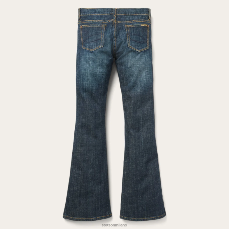 Stetson Jeans 816 dal taglio classico a stivale in lavaggio scuro 6BP6J513 abbigliamento blu donne