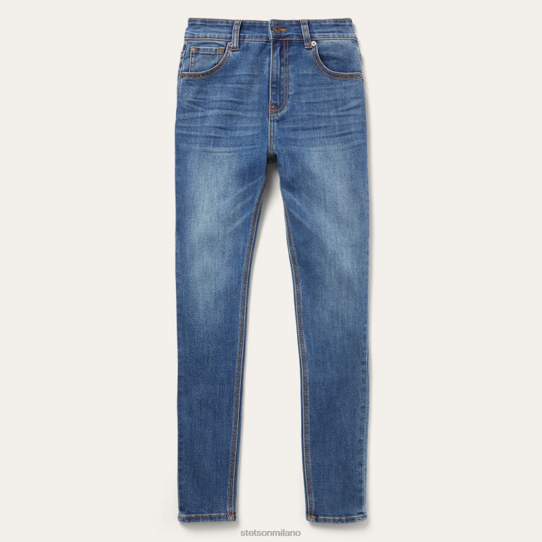 Stetson Jeans 902 skinny fit a vita alta 6BP6J510 abbigliamento blu donne