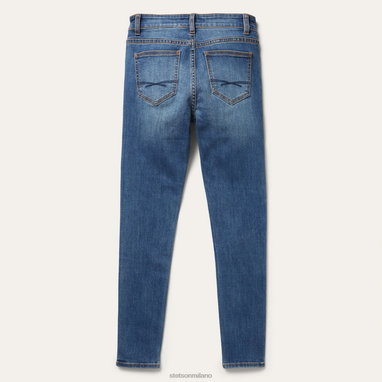 Stetson Jeans 902 skinny fit a vita alta 6BP6J510 abbigliamento blu donne