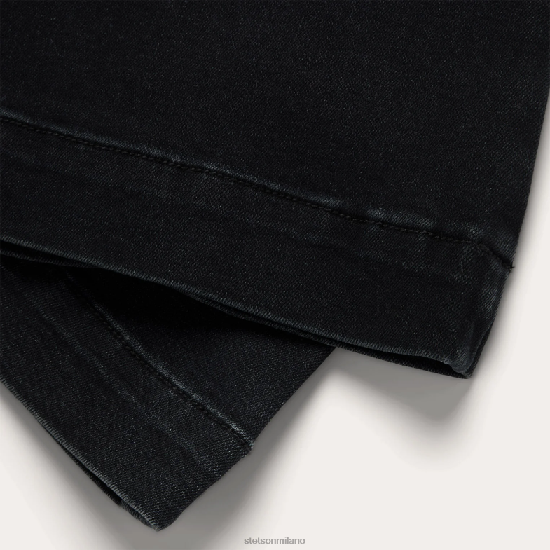 Stetson Jeans 921 a zampa a vita alta 6BP6J526 abbigliamento nero donne