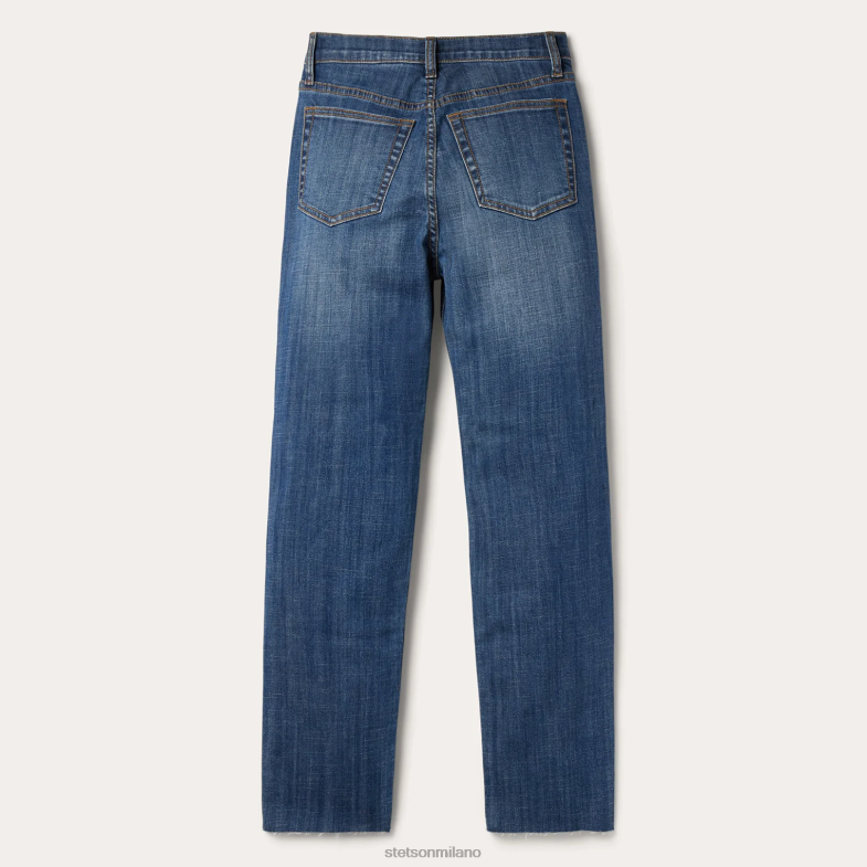Stetson Jeans corti 915 a vita alta e vestibilità dritta 6BP6J525 abbigliamento blu donne