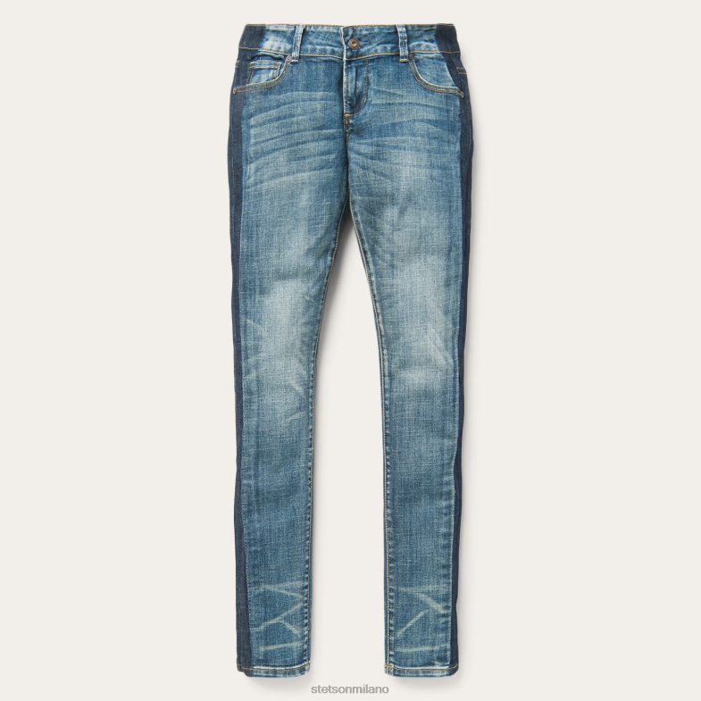 Stetson Jeans skinny con gamba a righe 6BP6J519 abbigliamento blu donne