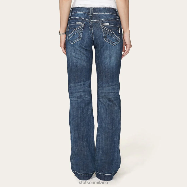 Stetson Pantalone jeans 214 city con tasca posteriore chevron 6BP6J522 abbigliamento blu donne