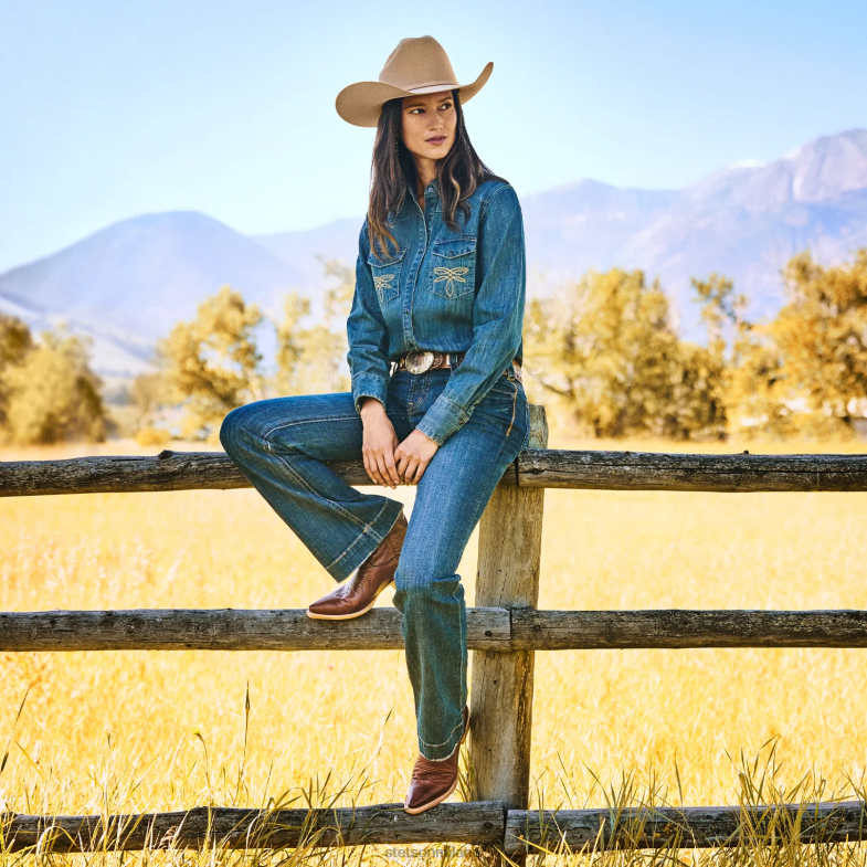 Stetson Pantaloni jeans 214 da città a lavaggio medio 6BP6J512 abbigliamento blu donne