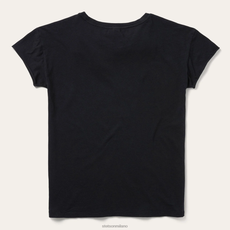 Stetson T-shirt con grafica Sunset Saguaro 6BP6J467 abbigliamento nero donne