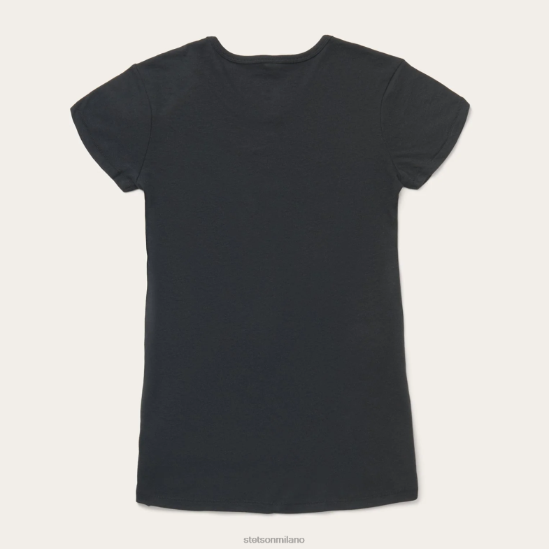 Stetson T-shirt con grafica bisonte 6BP6J482 abbigliamento nero donne