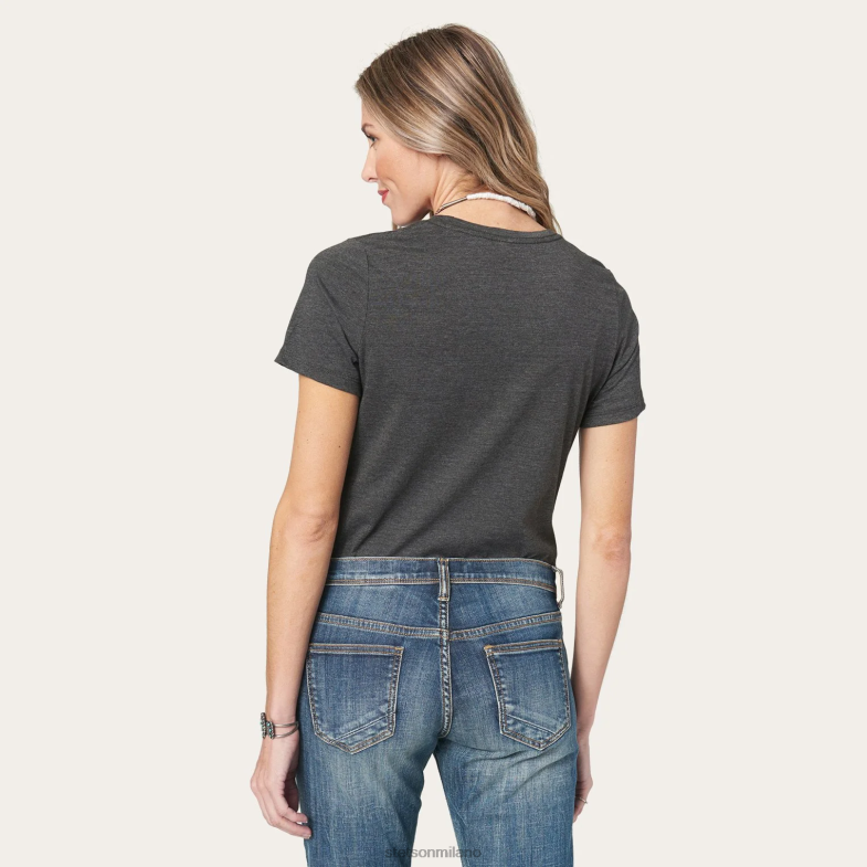 Stetson cavalcando la maglietta grafica del tramonto 6BP6J474 abbigliamento grigio donne