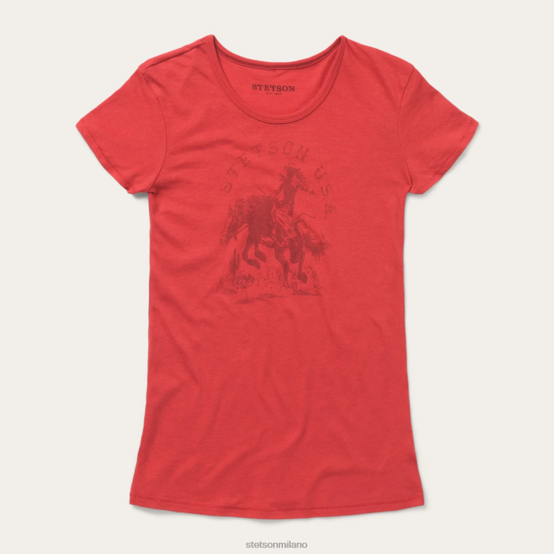 Stetson maglietta grafica cowgirl 6BP6J469 abbigliamento rosso donne