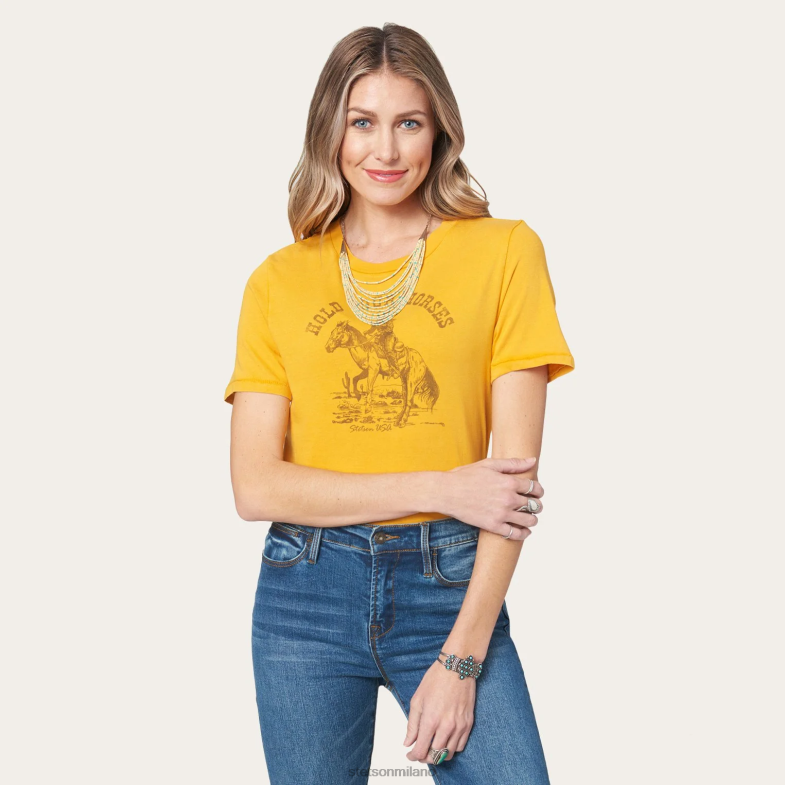 Stetson tieni la maglietta grafica dei tuoi cavalli 6BP6J472 abbigliamento giallo donne