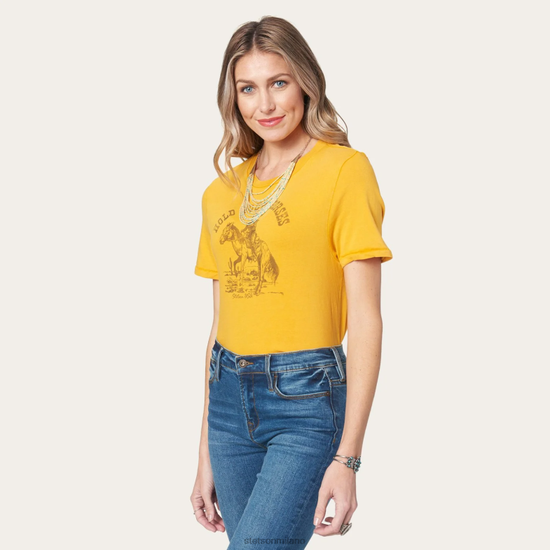 Stetson tieni la maglietta grafica dei tuoi cavalli 6BP6J472 abbigliamento giallo donne