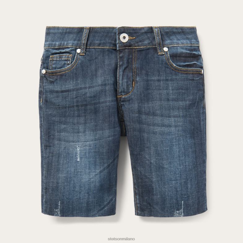 Stetson pantaloncini in denim dal lavaggio scuro 6BP6J523 abbigliamento blu donne